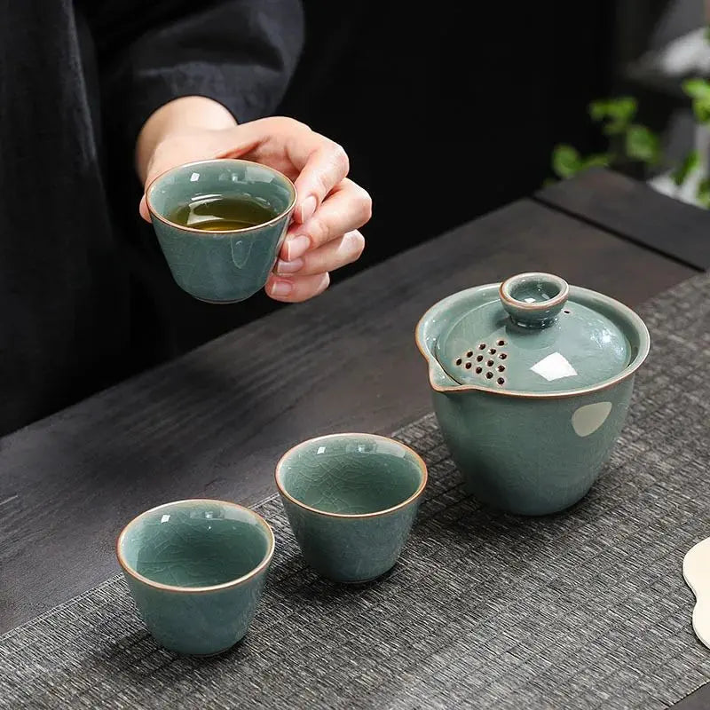 Conjunto de Chá Gaiwan 3 copos